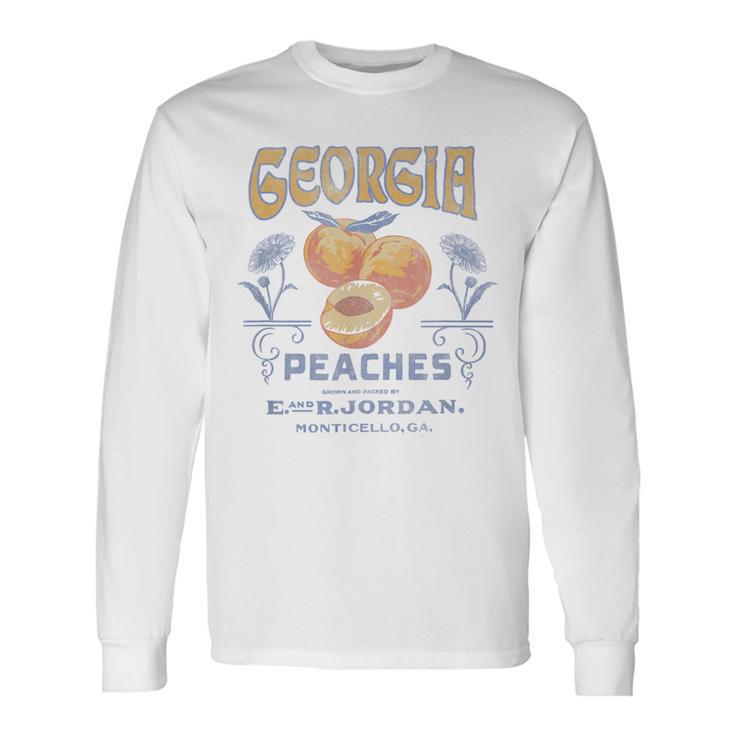 Trendy Georgia Peaches Vintage Poster Long Sleeve T-Shirt