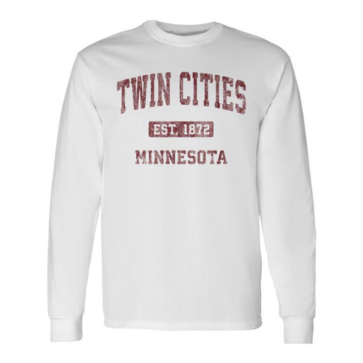 Twin Cities Minnesota Mn Vintage Athletic Sports Long Sleeve T-Shirt