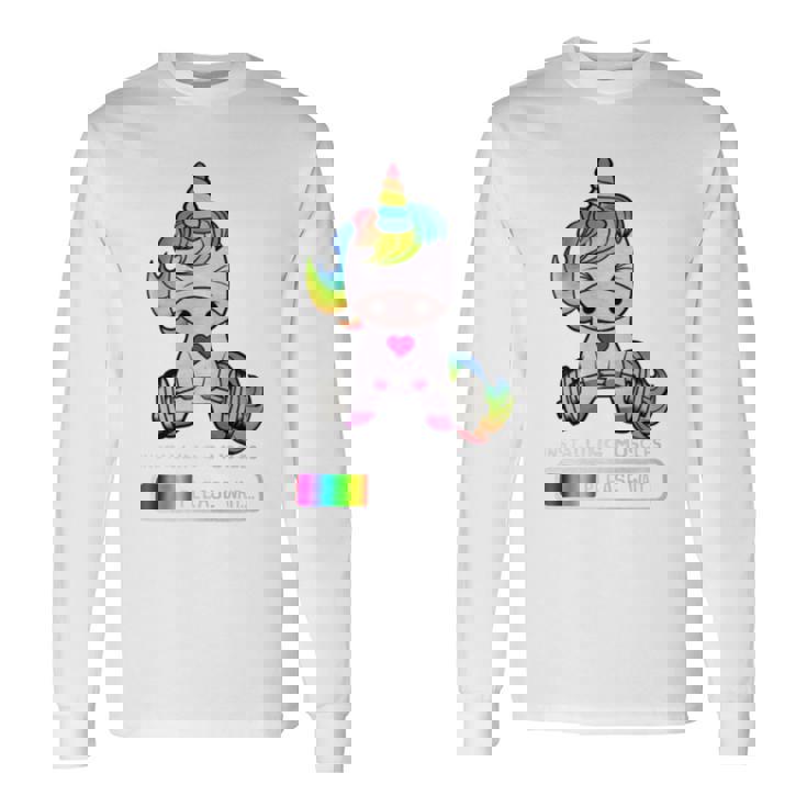 Unicorn Gym Installing Muscles Unicorn Weightlifting Long Sleeve T-Shirt