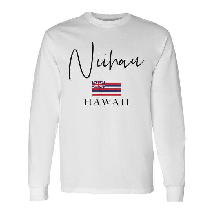Usa Flag Vacation Island Niihau Long Sleeve T-Shirt