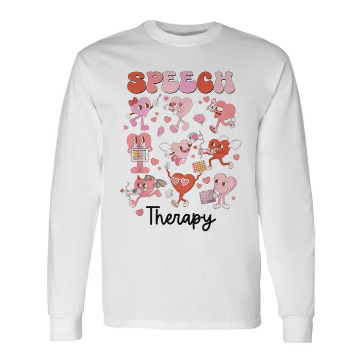 Valentines Day Speech Therapy Therapist Slpa Slp Valentine Long Sleeve T-Shirt