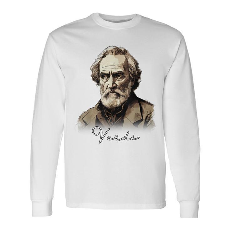 Verdi Portrait Italian Opera Long Sleeve T-Shirt