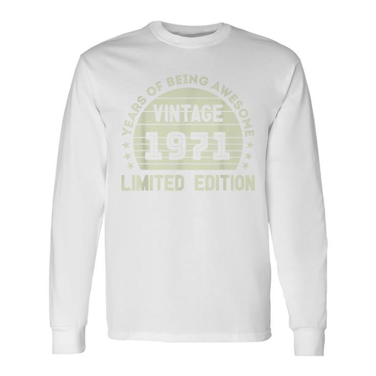 Vintage 1971 T For Retro 1971 Birthday Long Sleeve T-Shirt