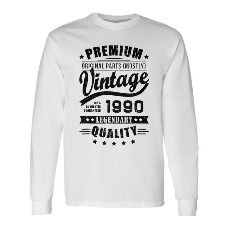Vintage 1990 T For Retro 1990 Birthday Long Sleeve T-Shirt