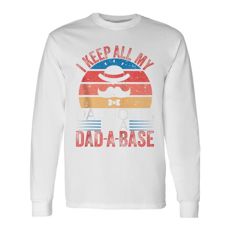 Vintage Dad Ich Halte Alle Meine Papa-Witze In Einem Dad-A-Base Lustig Kapuzenjacke Langarmshirts Geschenkideen