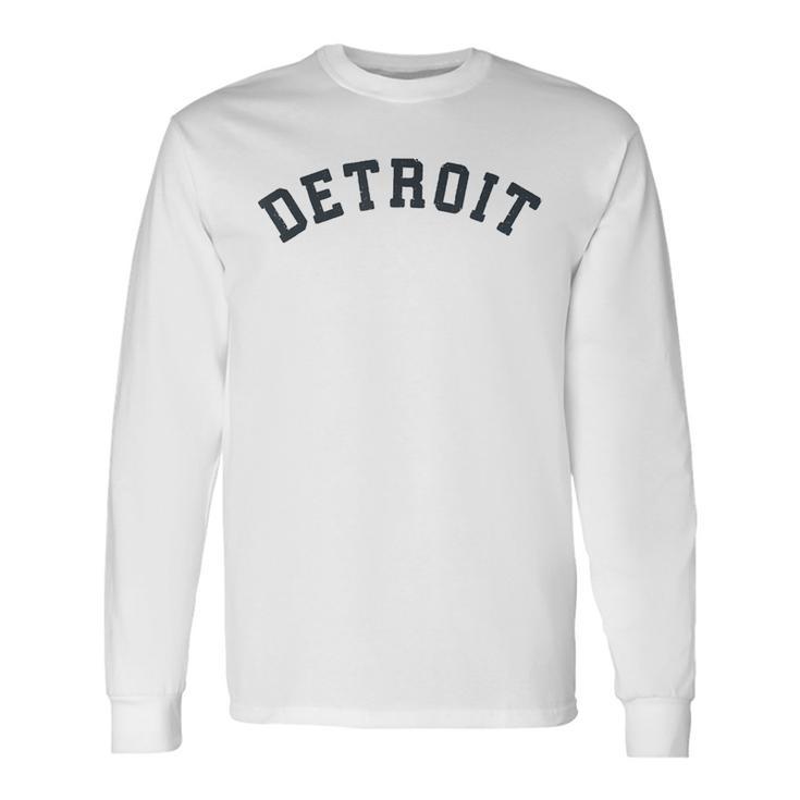 Vintage Detroit T Old Retro Detroit Sports Long Sleeve T-Shirt