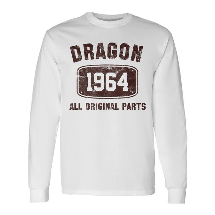 Vintage Dragon Born In 1964 Chinese Year Of The Dragon Bday Long Sleeve T-Shirt