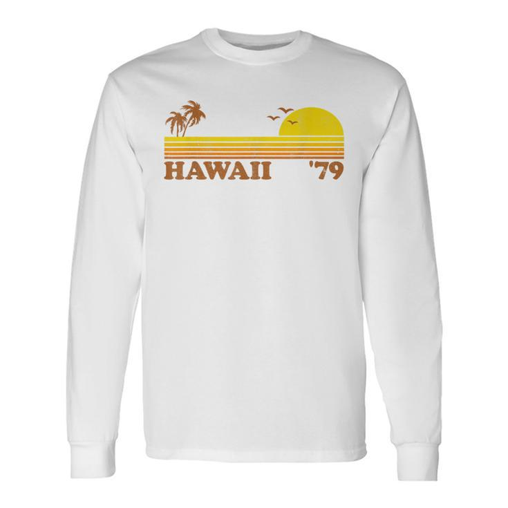 Vintage Hawaii Retro Hawaiian Beach Surfing 70'S Surf Long Sleeve T-Shirt