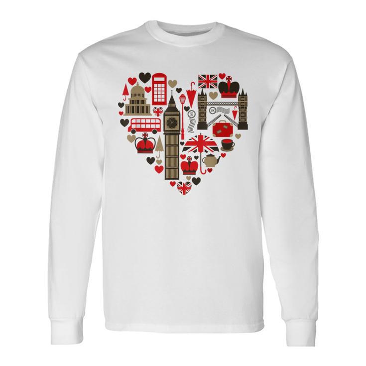 Vintage London I Love Travel Wanderlust Union Jack Long Sleeve T-Shirt