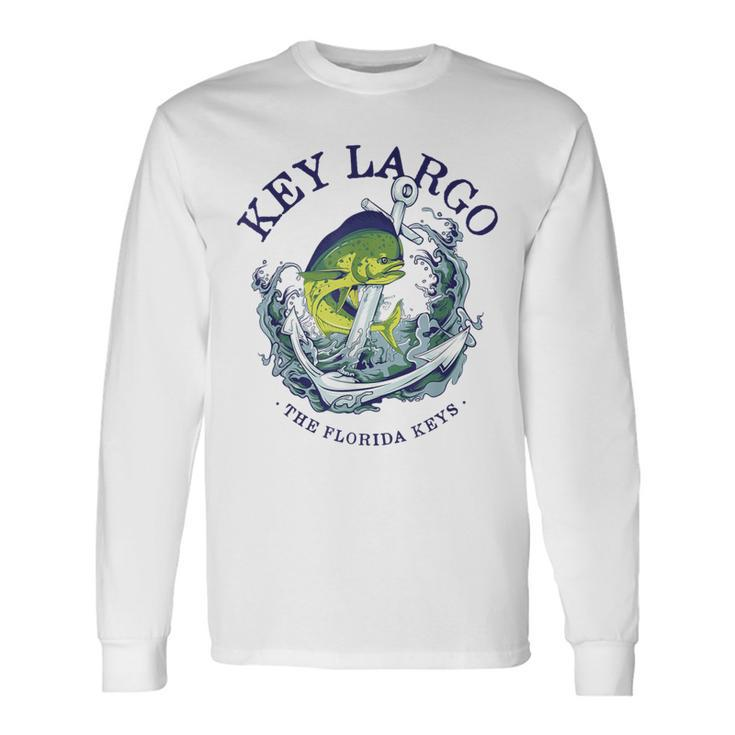 Vintage Mahi Mahi Key Largo Florida Long Sleeve T-Shirt