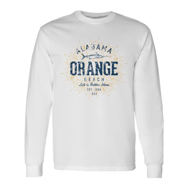 Vintage Orange Beach Long Sleeve T-Shirt