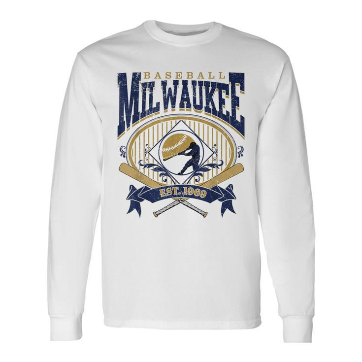 Vintage Retro Milwaukee Baseball Long Sleeve T-Shirt