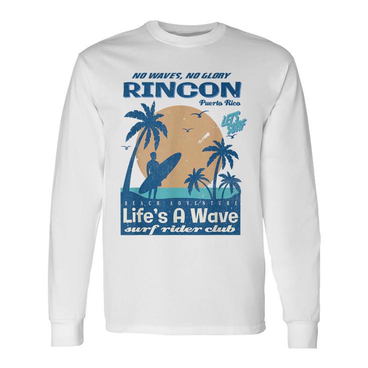 Vintage Rincon Puerto Rico Surf Rider Club Long Sleeve T-Shirt