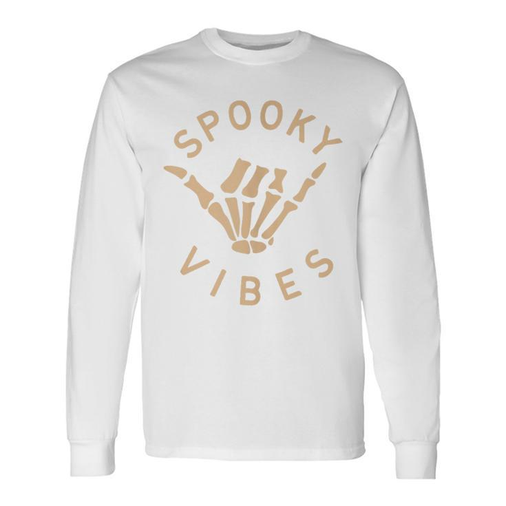 Vintage Spooky Vibes Trick-Or-Treat Scary Horror Long Sleeve T-Shirt