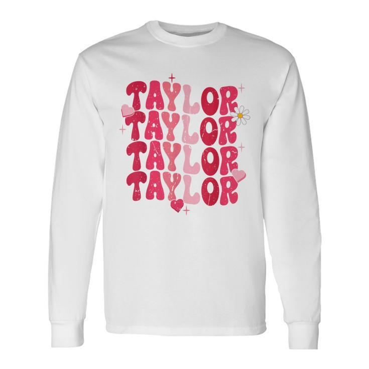 Vintage Taylor Personalized Name I Love Taylor Long Sleeve T-Shirt