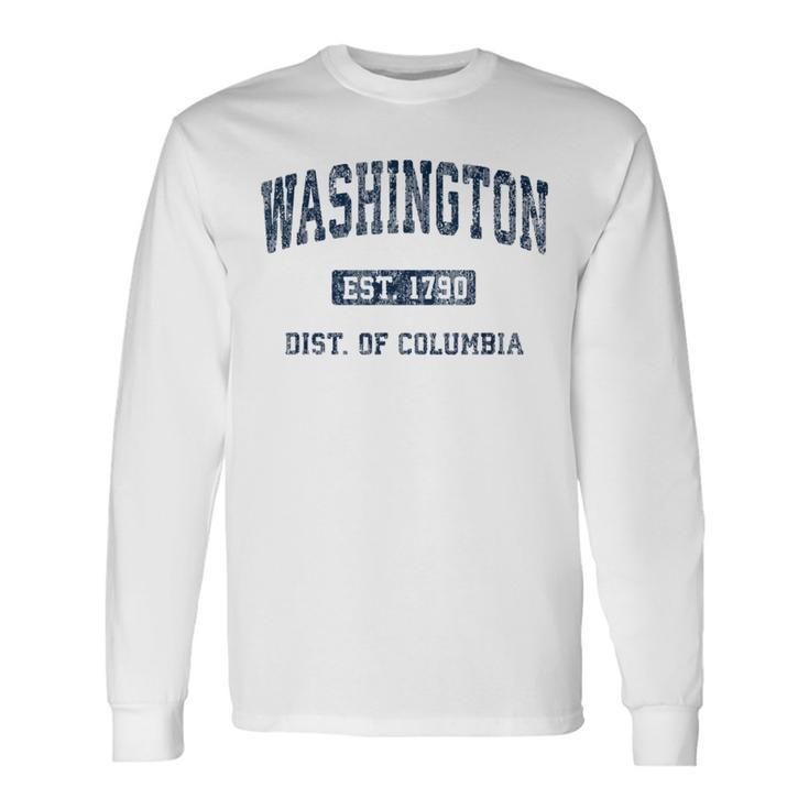 Washington Dc Vintage Athletic Sports Long Sleeve T-Shirt