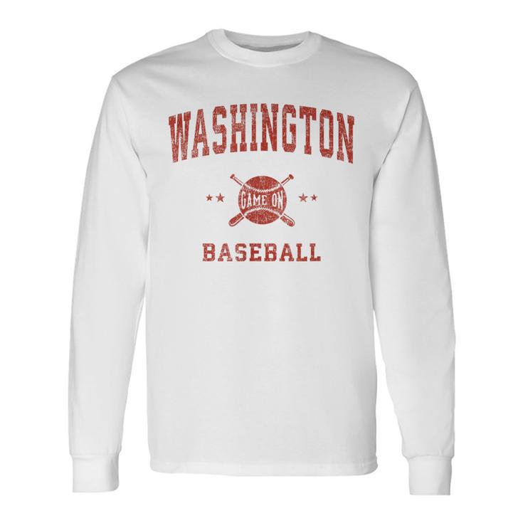 Washington Vintage Baseball Throwback Retro Long Sleeve T-Shirt