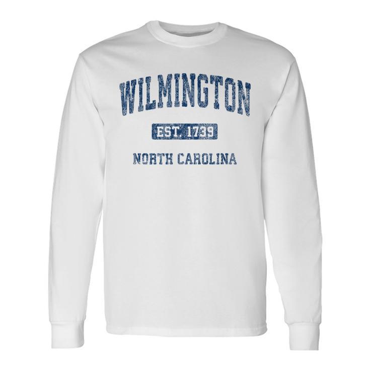 Wilmington North Carolina Nc Vintage Athletic Sports Long Sleeve T-Shirt Gifts ideas