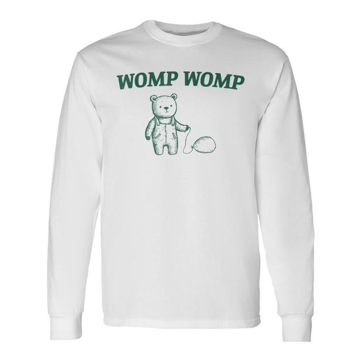 Womp Womp Bear With Ballon Meme Long Sleeve T-Shirt