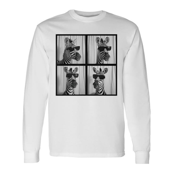 Zebra With Sunglasses Zoo Lover Safari Animal Photo Long Sleeve T-Shirt