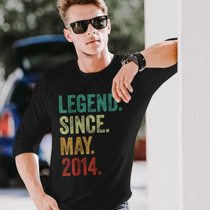 10 Years Old Legend Since May 2014 10Th Birthday Long Sleeve T-Shirt Gifts for Him