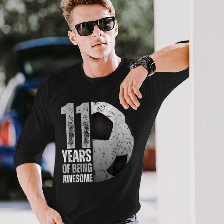 11 Year Old Soccer 11Th Birthday Player B-Day Party Long Sleeve T-Shirt Gifts for Him