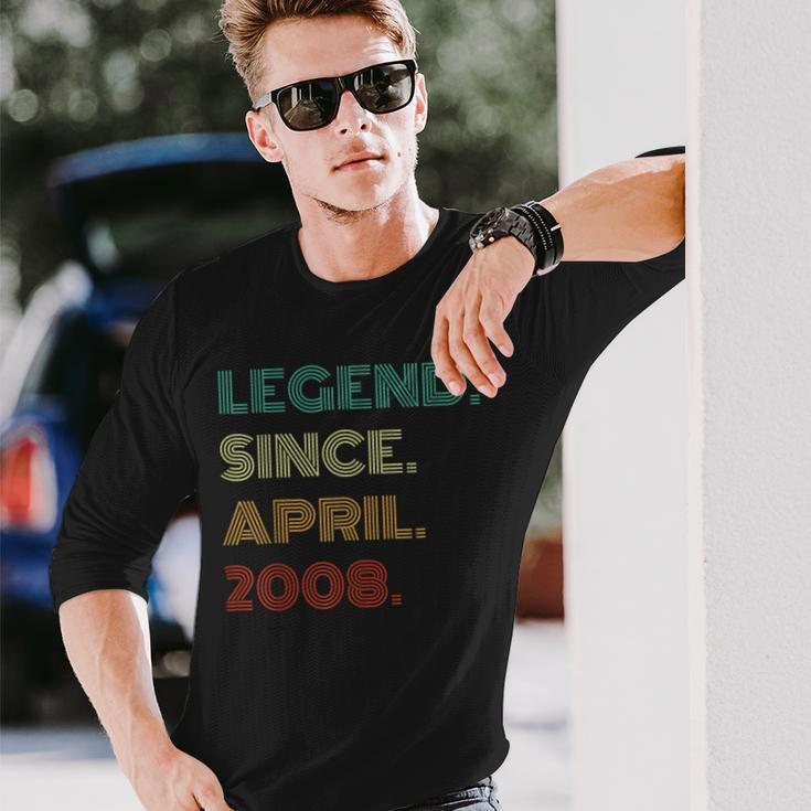 16 Years Old Legend Since April 2008 16Th Birthday Long Sleeve T-Shirt Gifts for Him