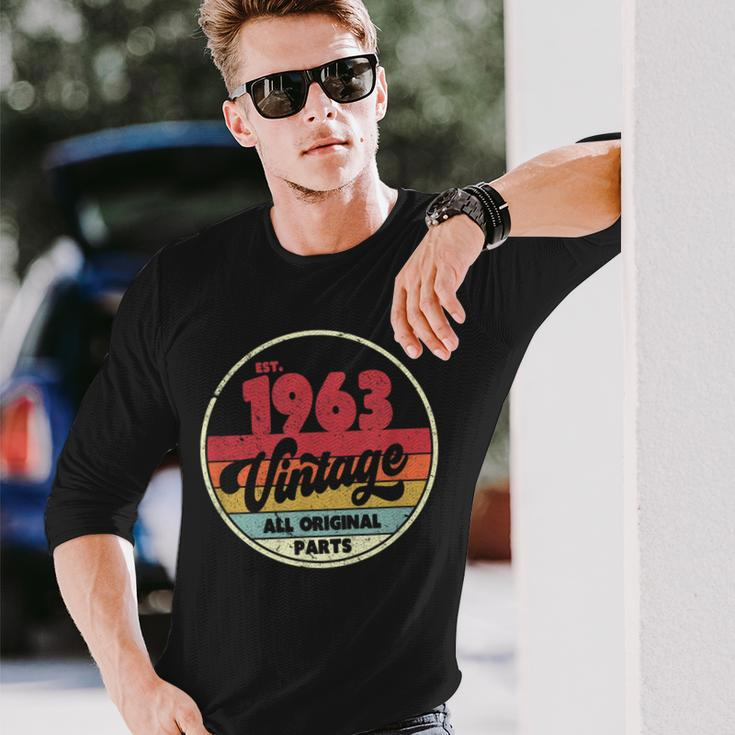 1963 VintageBirthday Retro Style Long Sleeve T-Shirt Gifts for Him