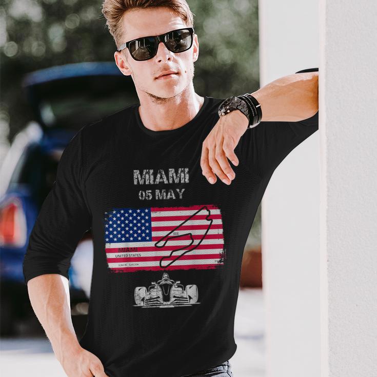 2024 Formula Racing Miami Track Formula Race Formula Car Fan Long Sleeve T-Shirt Gifts for Him