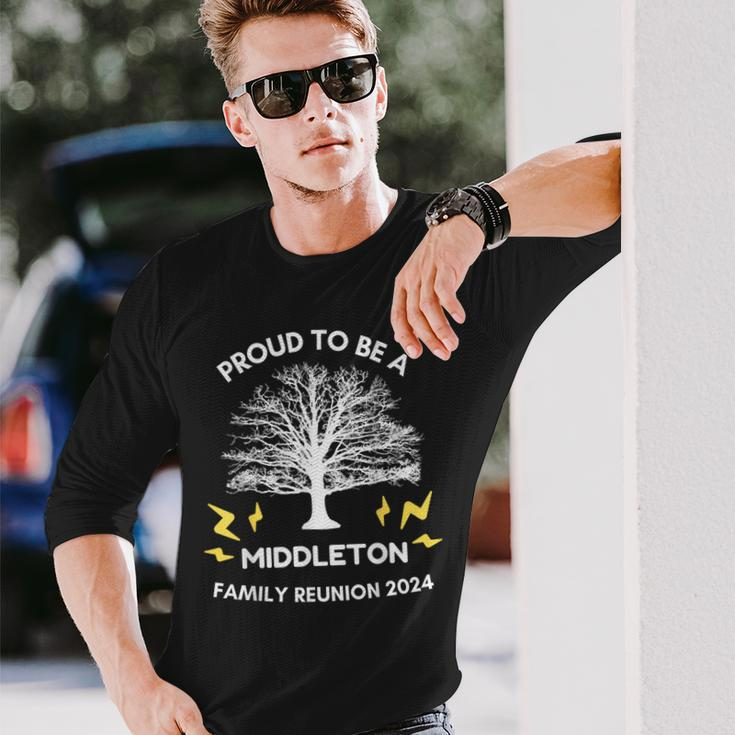 2024 Middleton Family Reunion Party Matching Family Tree Long Sleeve T-Shirt Gifts for Him