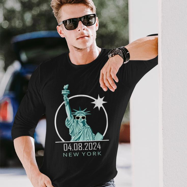2024 Solar Eclipse New York Totality 04 08 24 Total Long Sleeve T-Shirt Gifts for Him