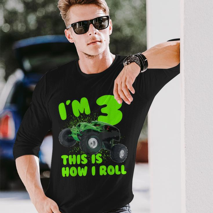 Im 3 Years Old This Is How I Roll Birthday Party Long Sleeve T-Shirt Gifts for Him