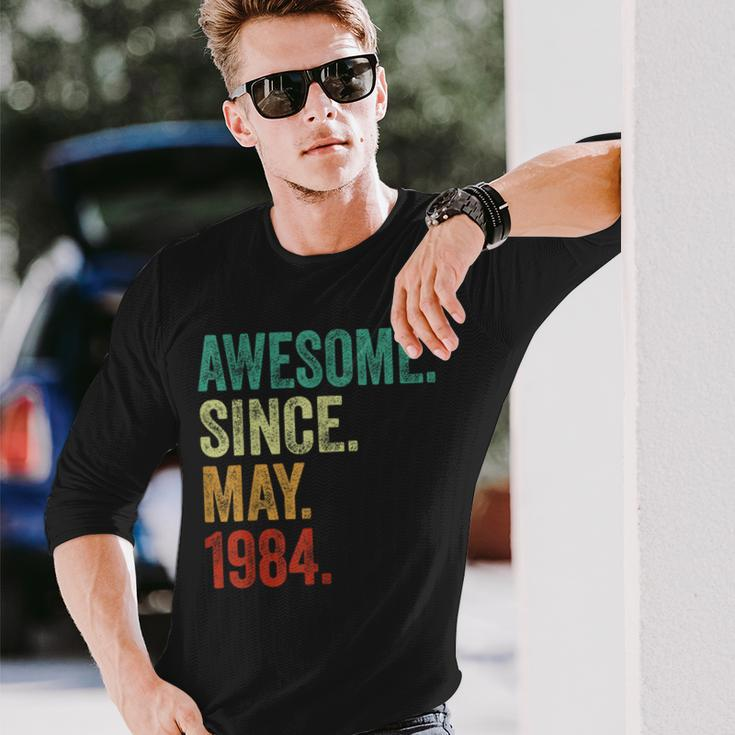 40 Years Old Awesome Since May 1984 40Th Birthday Long Sleeve T-Shirt Gifts for Him