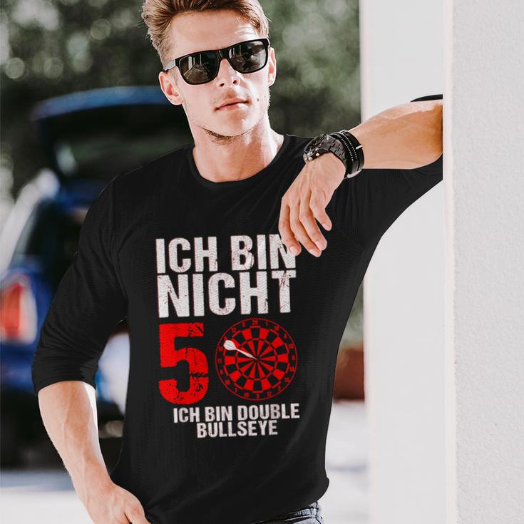 50 Geburtstag Geschenk Lustiges Dart Spruch Double Bullseye Langarmshirts Geschenke für Ihn