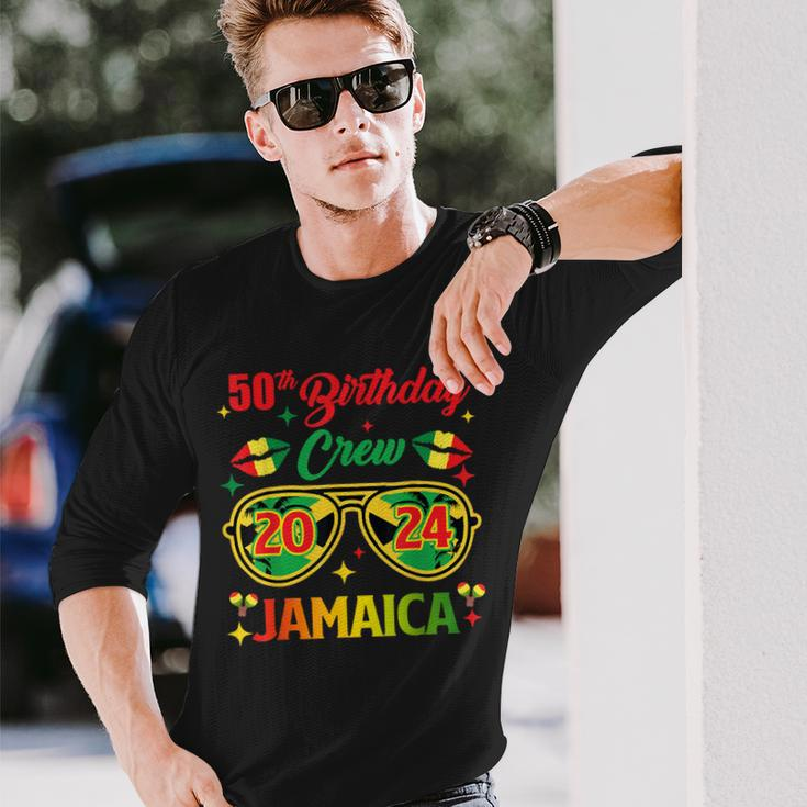 50Th Birthday Crew Jamaica Vacation Party 2024 Birthday Trip Long Sleeve T-Shirt Gifts for Him