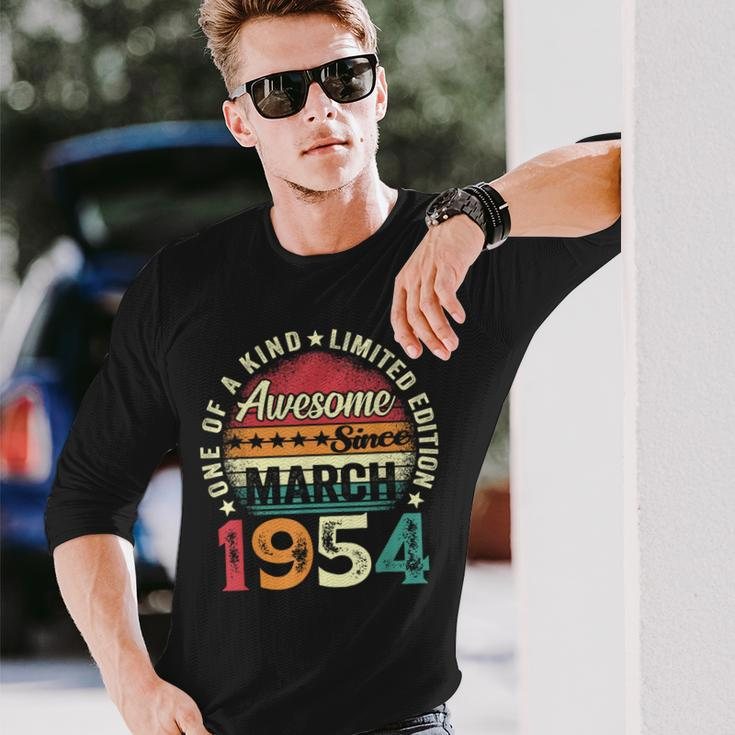 70 Year Old Vintage March 1954 70Th Birthday Women Long Sleeve T-Shirt Gifts for Him