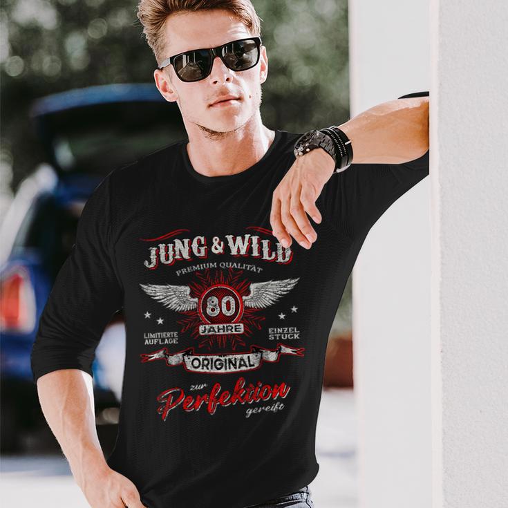 80 Jahre Jung & Wild Zur Perfektion Matured 80Th Birthday S Langarmshirts Geschenke für Ihn