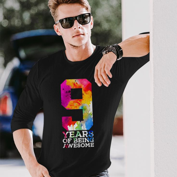 9 Years Of Being Awesome 9Th Birthday Long Sleeve T-Shirt Gifts for Him