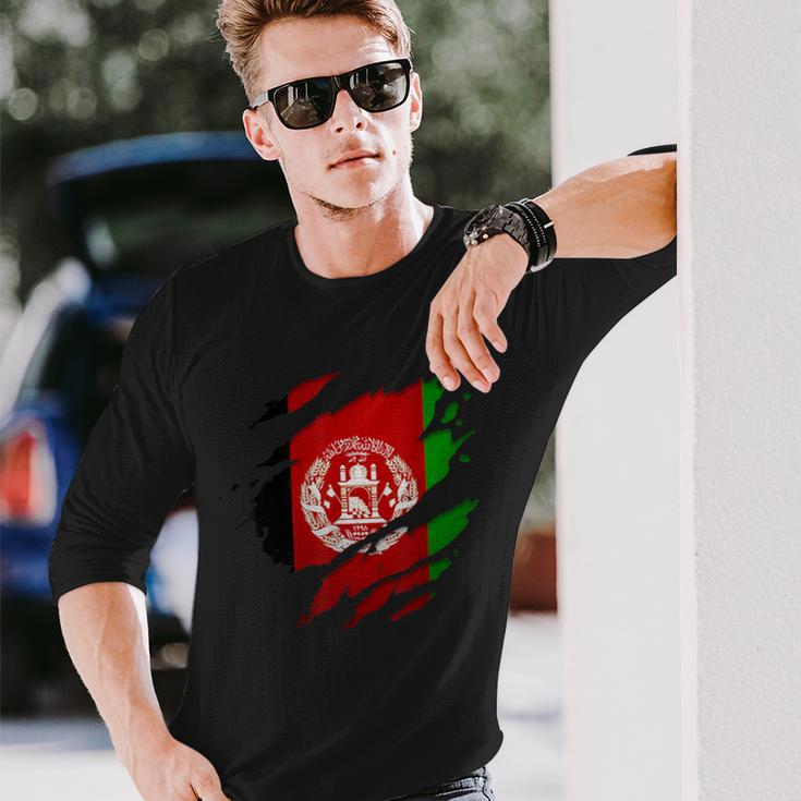 Afghanistan Afghan Afghanistan Flag Langarmshirts Geschenke für Ihn