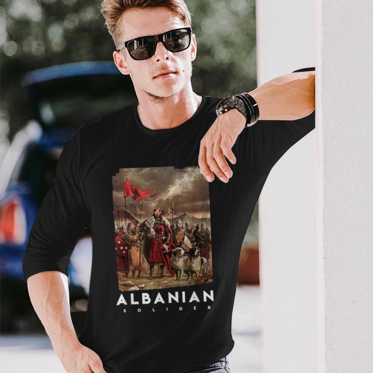 Albanian Warrior Langarmshirts Geschenke für Ihn