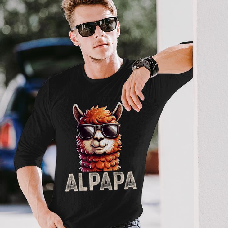 Alpapa Alpaca Lama Father's Day Dad Saying Father's Day Long Sleeve T-Shirt Gifts for Him