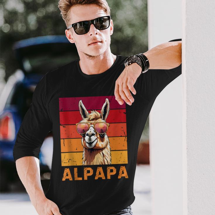 Alpapa Alpaka Fan Lama Fan Liebhaberatertag Tiere Papa Langarmshirts Geschenke für Ihn