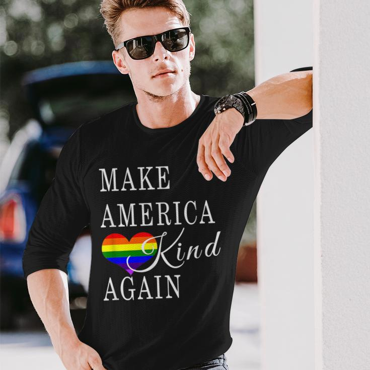 Make America Kind Again Gay Pride Lgbtq Advocate Long Sleeve T-Shirt Gifts for Him