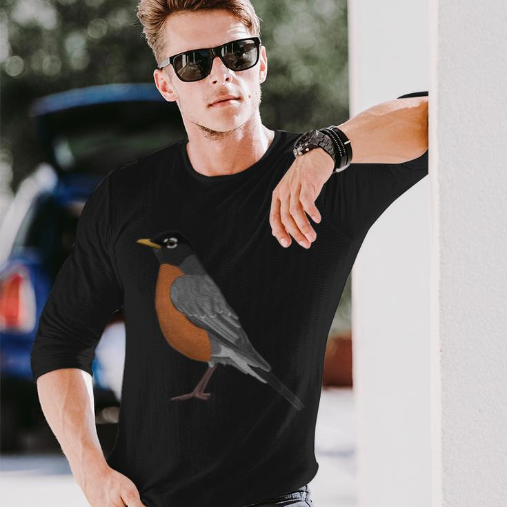 American Robin Bird Birder Birdlover Birdwatcher Animal Long Sleeve T-Shirt Gifts for Him