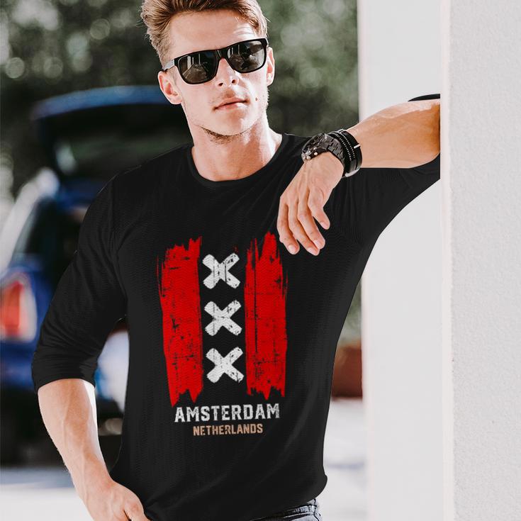 Amsterdam Netherlands Dutch Vintage Langarmshirts Geschenke für Ihn