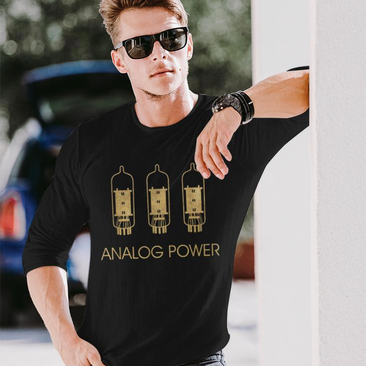 Analogue Power Amp Tubes Hi-Fi Vintage Stereo Retro Long Sleeve T-Shirt Gifts for Him