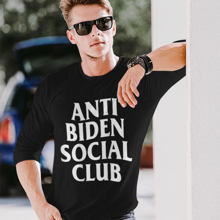 Anti Biden Social Club On Back Long Sleeve T-Shirt Gifts for Him