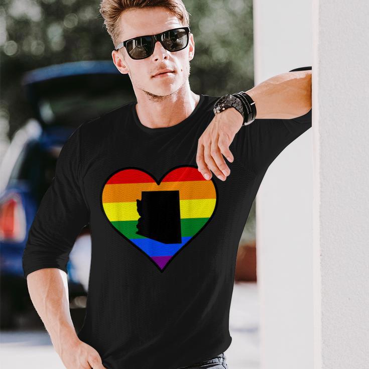 Arizona Gay Pride Heart Long Sleeve T-Shirt Gifts for Him