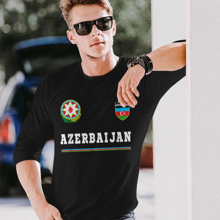 Aserbaijan Sports Football Flag Football Te- Langarmshirts Geschenke für Ihn