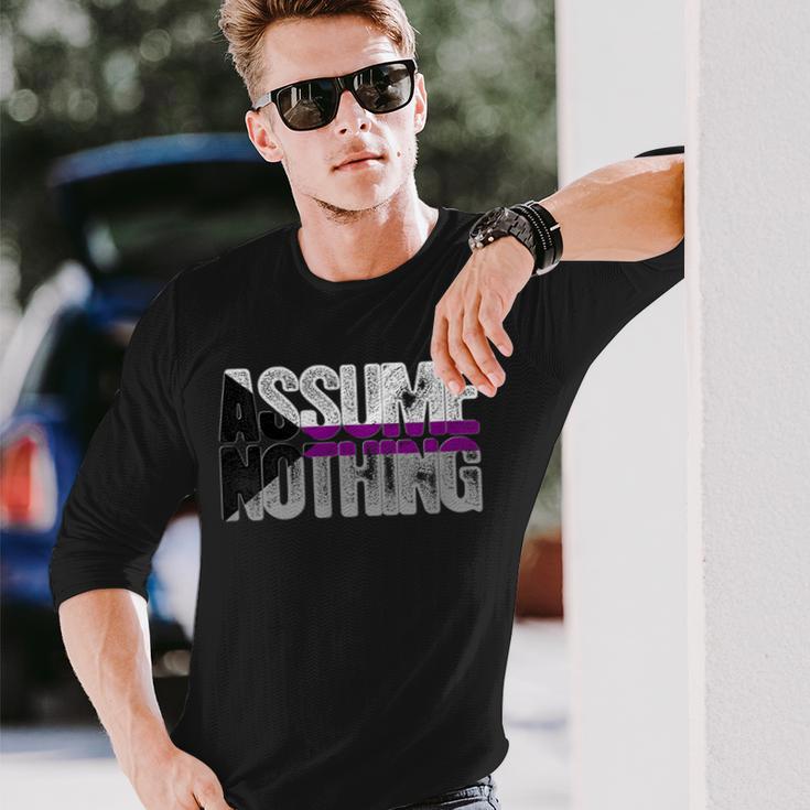 Assume Nothing Demisexual Pride Long Sleeve T-Shirt Gifts for Him